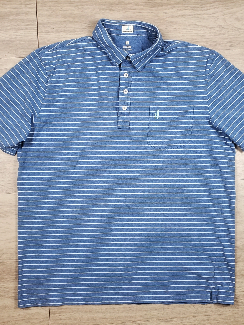 Johnnie-O Hangin' Out Hoag Classic Polo Men's XL Blue White Stripe